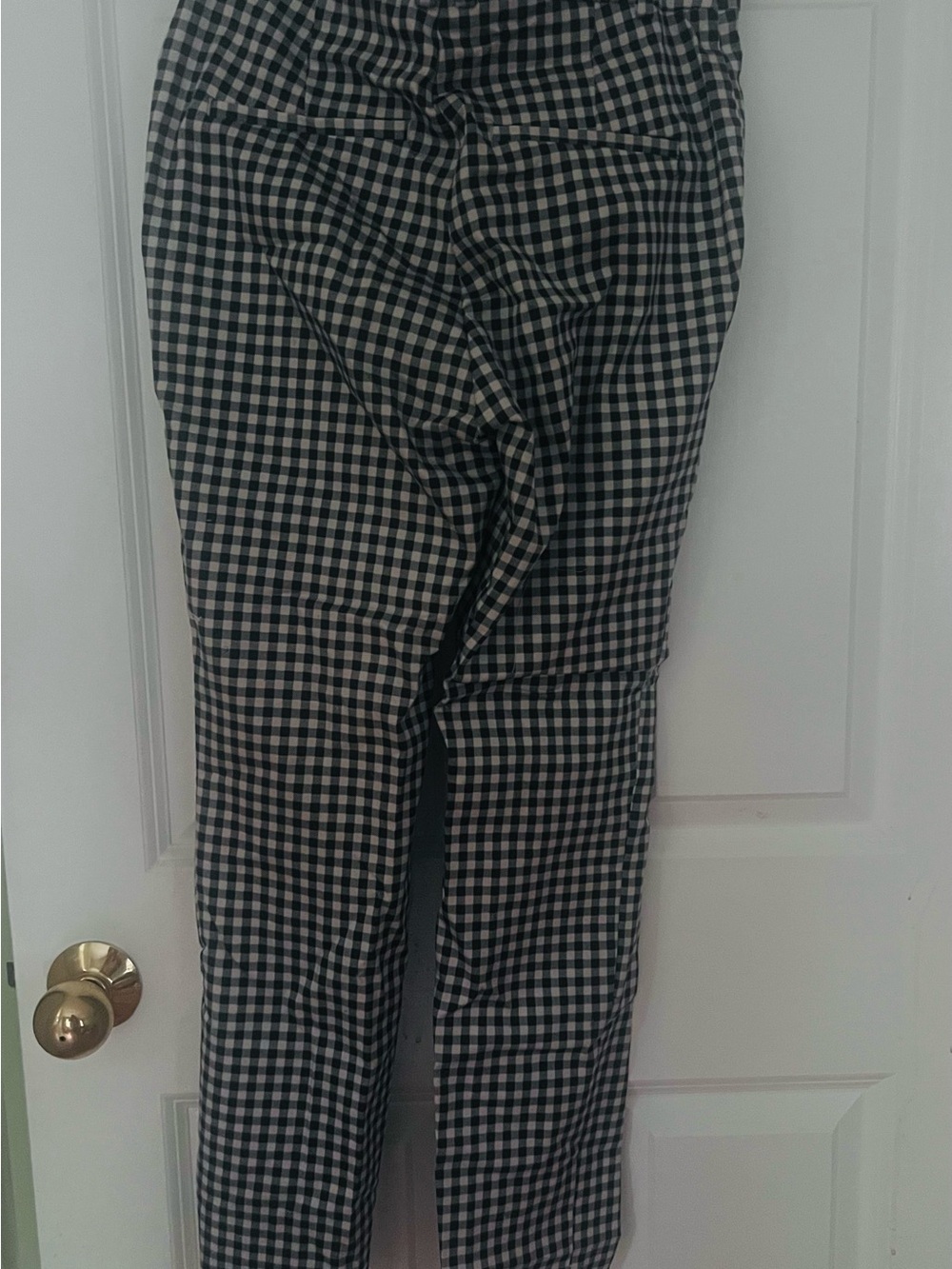 H&M Black and White Gingham Straight Pants